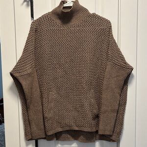 LOFT Women's Brown Cowl Neck Sweater